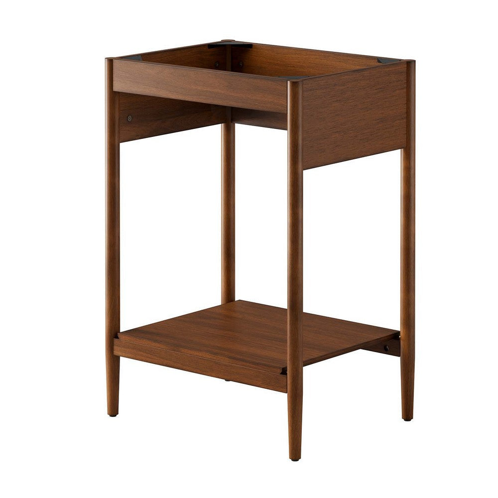 Modway Zaire 24” Mid-Century Bathroom Vanity Cabinet Washstand in Walnut-Sink Basin Not Included 24 Inches MDY-EEI-6352-WAL