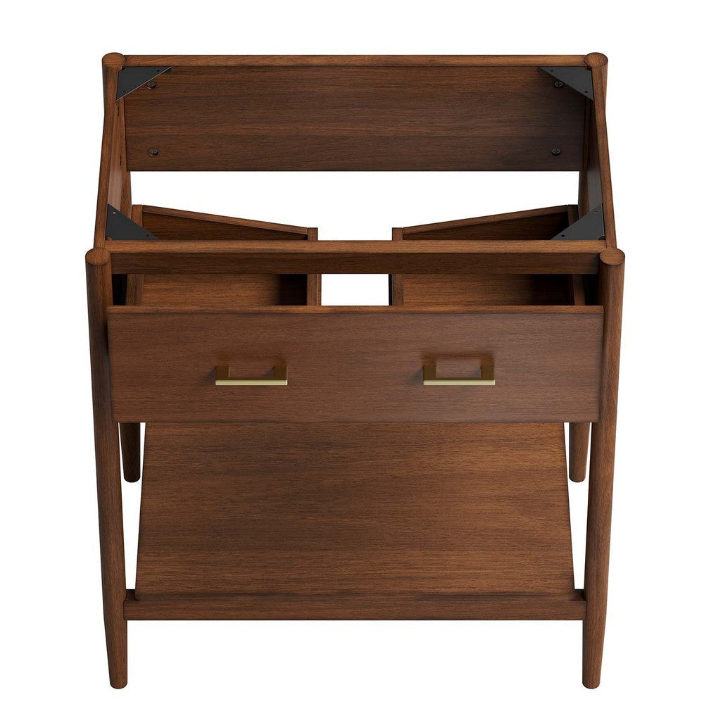 Modway Zaire 30” Mid-Century Bathroom Vanity Cabinet Washstand in Walnut (Sink Basin Not Included) 30 Inches MDY-EEI-6353-WAL