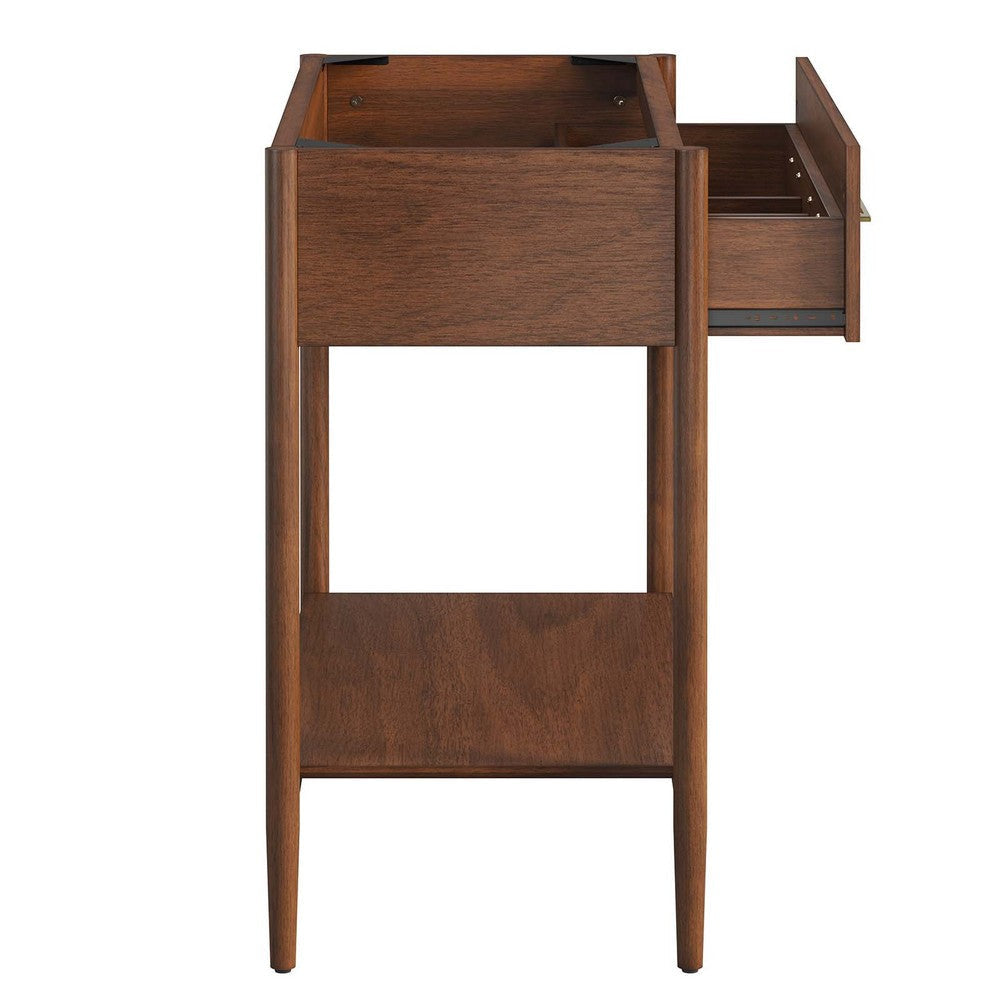 Modway Zaire 36” Mid-Century Bathroom Vanity Cabinet Washstand in Walnut-Sink Basin Not Included 36 Inches MDY-EEI-6354-WAL