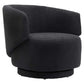 Modway Celestia Boucle Fabric Accent Swivel Chair in Black