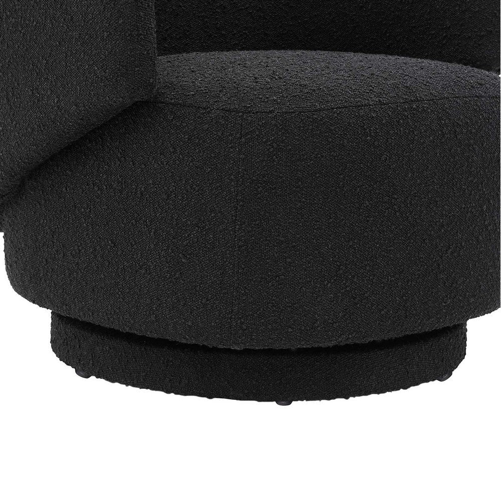 Celestia Boucle Fabric Swivel Chair - No Shipping Charges MDY-EEI-6357-BLK