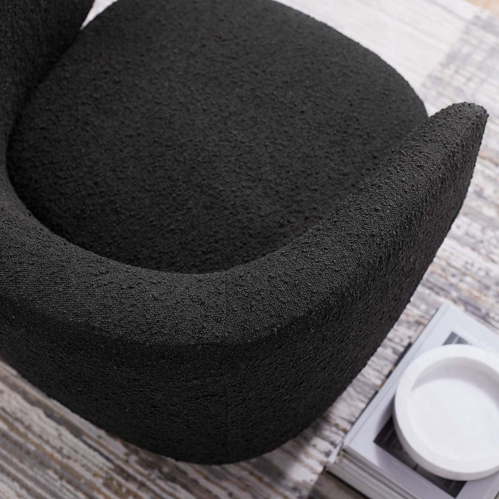 Celestia Boucle Fabric Swivel Chair - No Shipping Charges MDY-EEI-6357-BLK