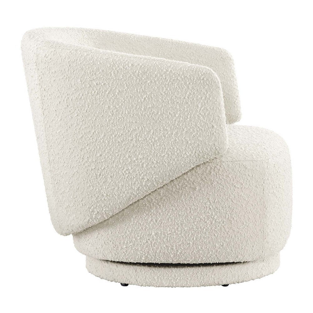 Modway Celestia Boucle Fabric Accent Swivel Chair in Ivory MDY-EEI-6357-IVO