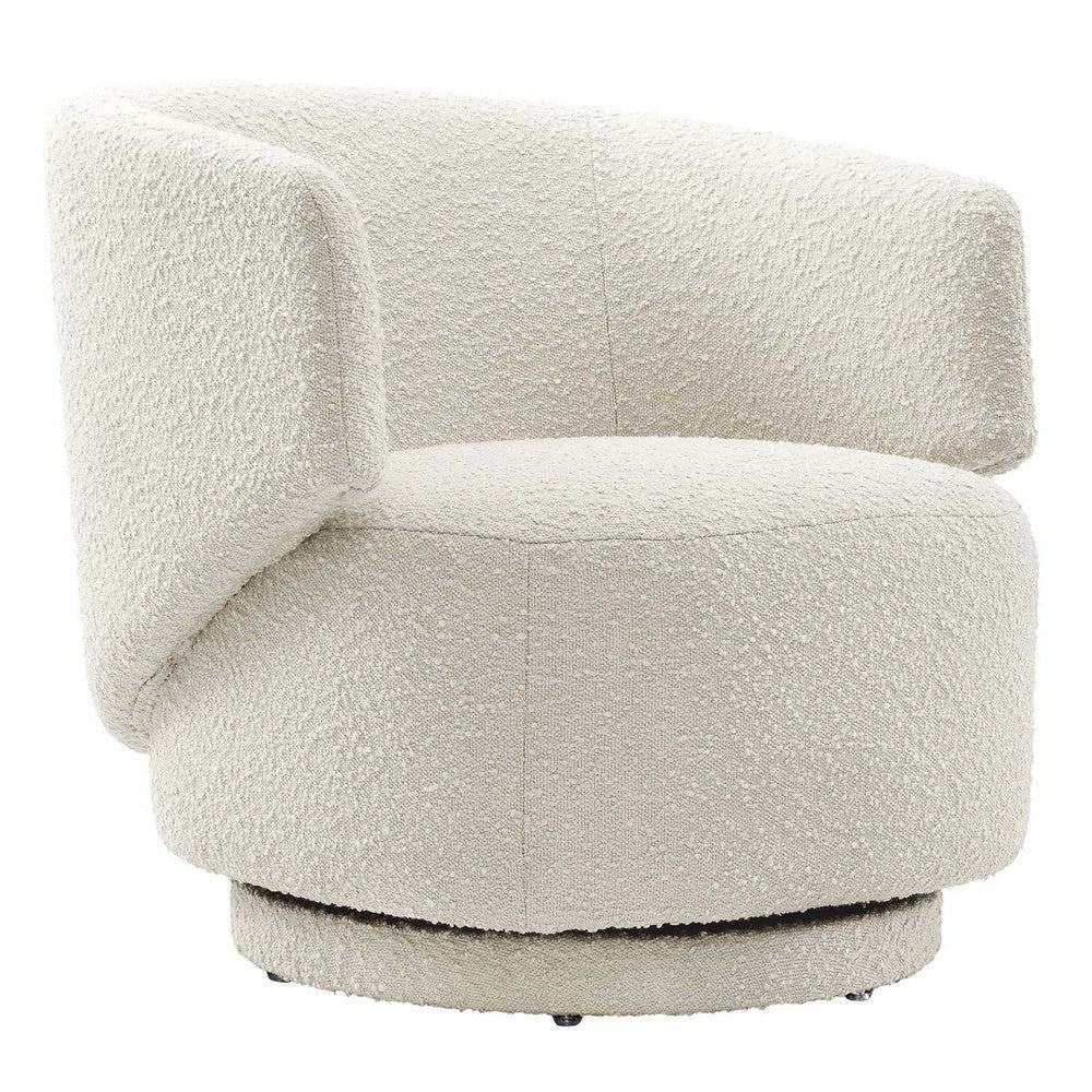 Celestia Boucle Fabric Swivel Chair - No Shipping Charges