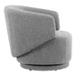 Celestia Boucle Fabric Swivel Chair - No Shipping Charges MDY-EEI-6357-LGR