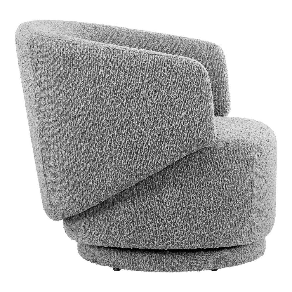 Celestia Boucle Fabric Swivel Chair - No Shipping Charges MDY-EEI-6357-LGR