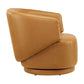 Celestia Vegan Leather Fabric and Wood Swivel Chair - No Shipping Charges MDY-EEI-6358-TAN