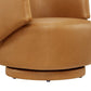 Celestia Vegan Leather Fabric and Wood Swivel Chair - No Shipping Charges MDY-EEI-6358-TAN