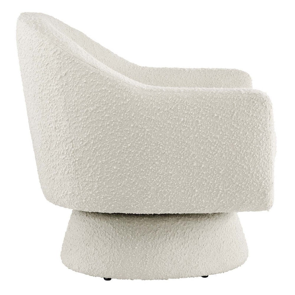 Astral Boucle Fabric Swivel Chair - No Shipping Charges MDY-EEI-6359-IVO