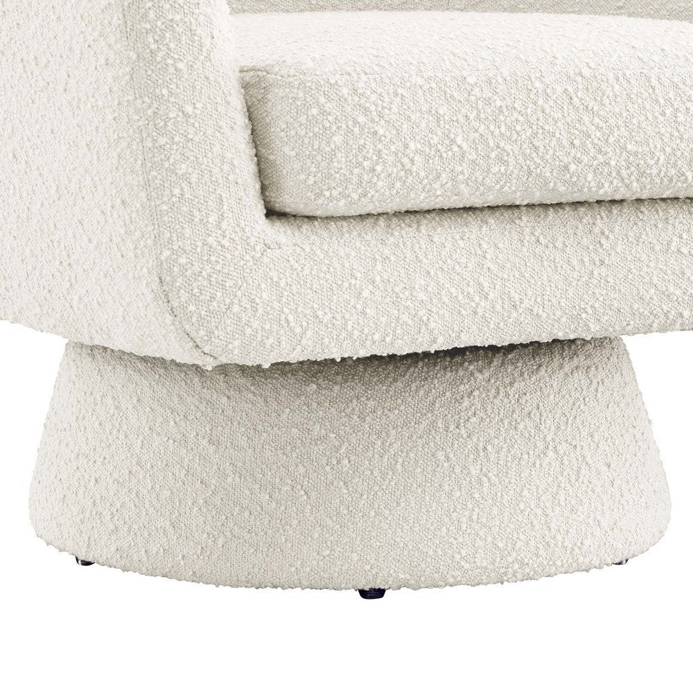 Astral Boucle Fabric Swivel Chair - No Shipping Charges MDY-EEI-6359-IVO