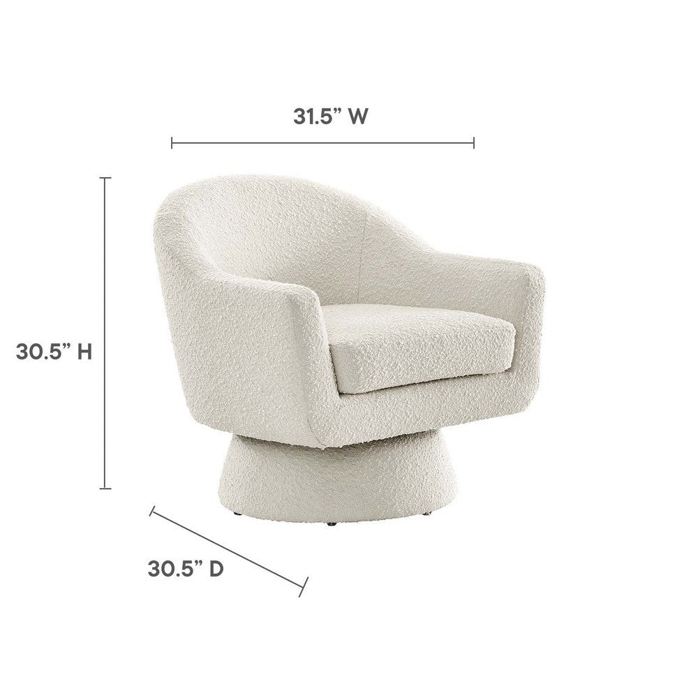 Astral Boucle Fabric Swivel Chair - No Shipping Charges MDY-EEI-6359-IVO