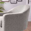 Modway Astral Boucle Fabric Upholstered Accent Swivel Chair in Taupe