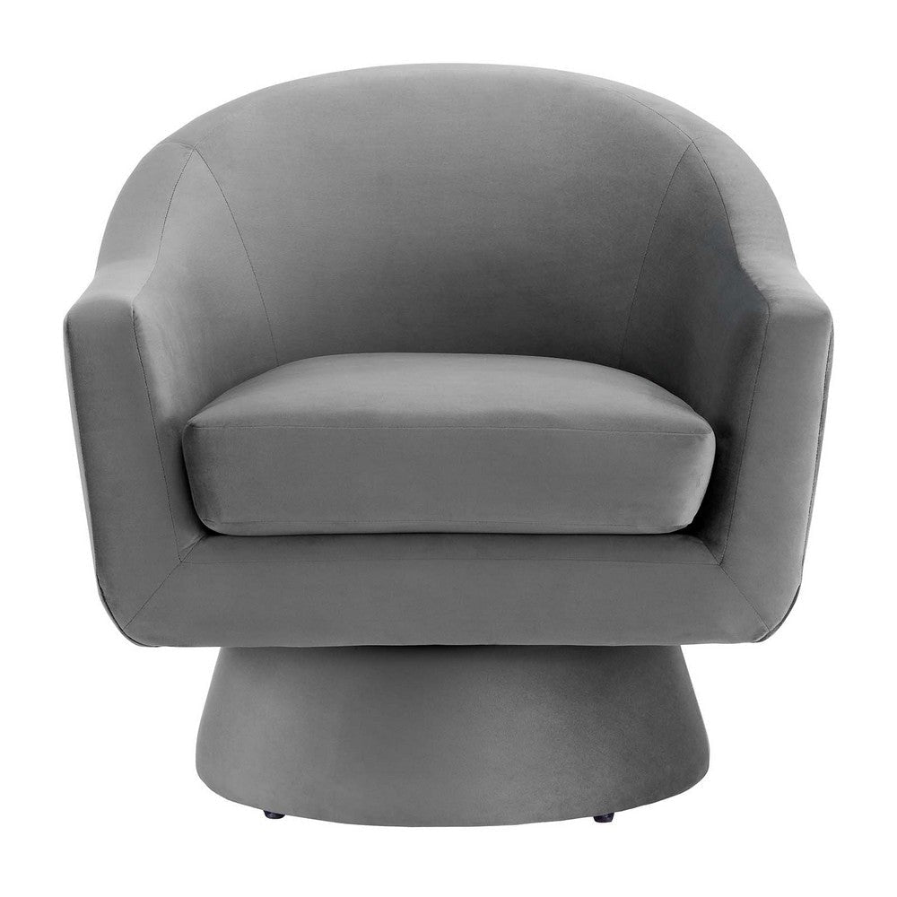 Astral Performance Velvet Fabric and Wood Swivel Chair - No Shipping Charges MDY-EEI-6360-GRY