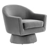 Astral Performance Velvet Fabric and Wood Swivel Chair - No Shipping Charges MDY-EEI-6360-GRY