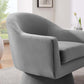 Modway Astral Performance Velvet Accent Swivel Chair in Gray