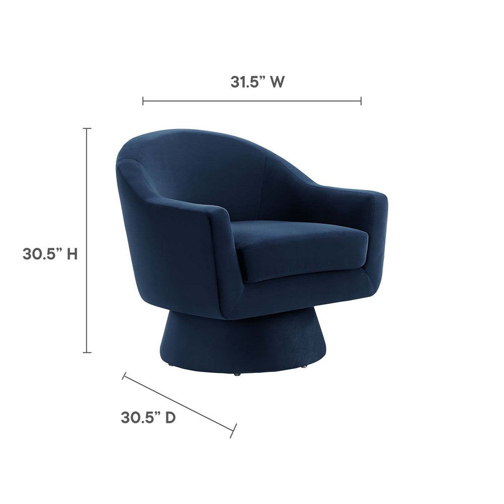 Astral Performance Velvet Fabric and Wood Swivel Chair - No Shipping Charges MDY-EEI-6360-MID