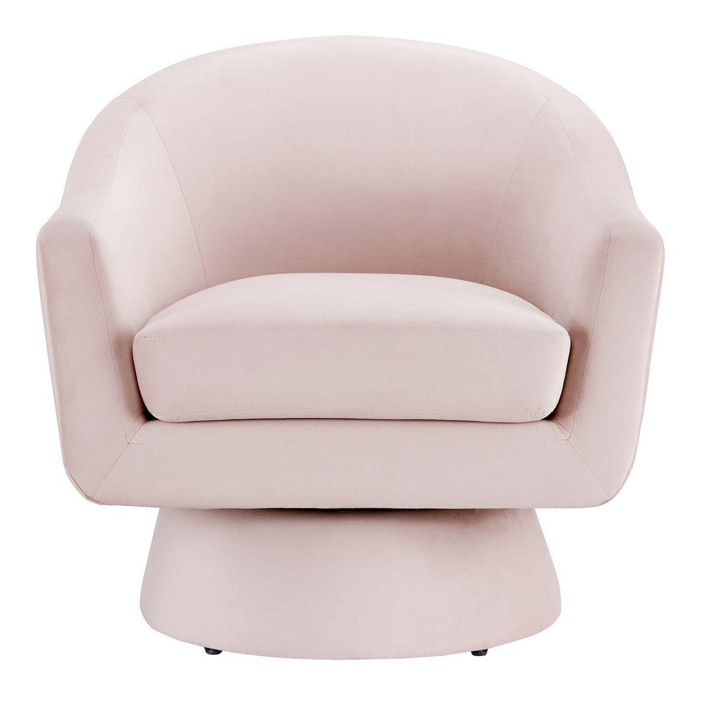 Astral Performance Velvet Fabric and Wood Swivel Chair - No Shipping Charges MDY-EEI-6360-PNK