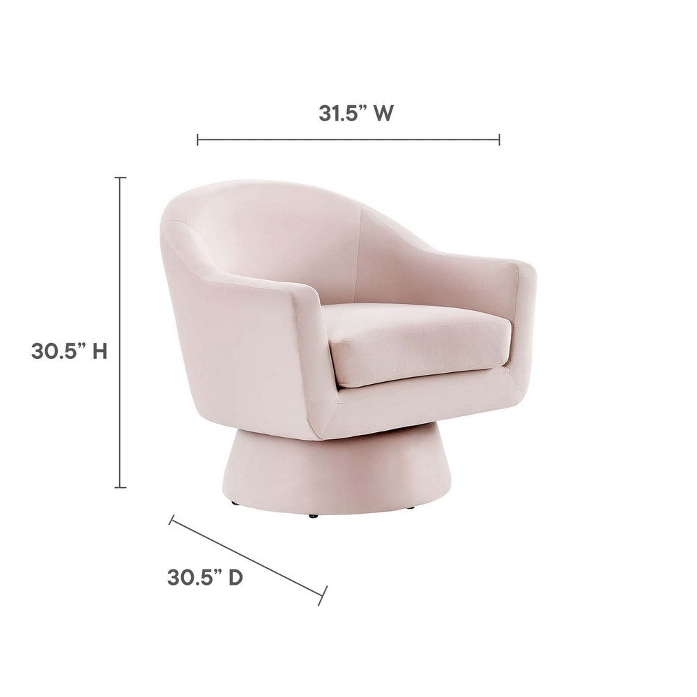 Modway Astral Performance Velvet Accent Swivel Chair in Pink MDY-EEI-6360-PNK