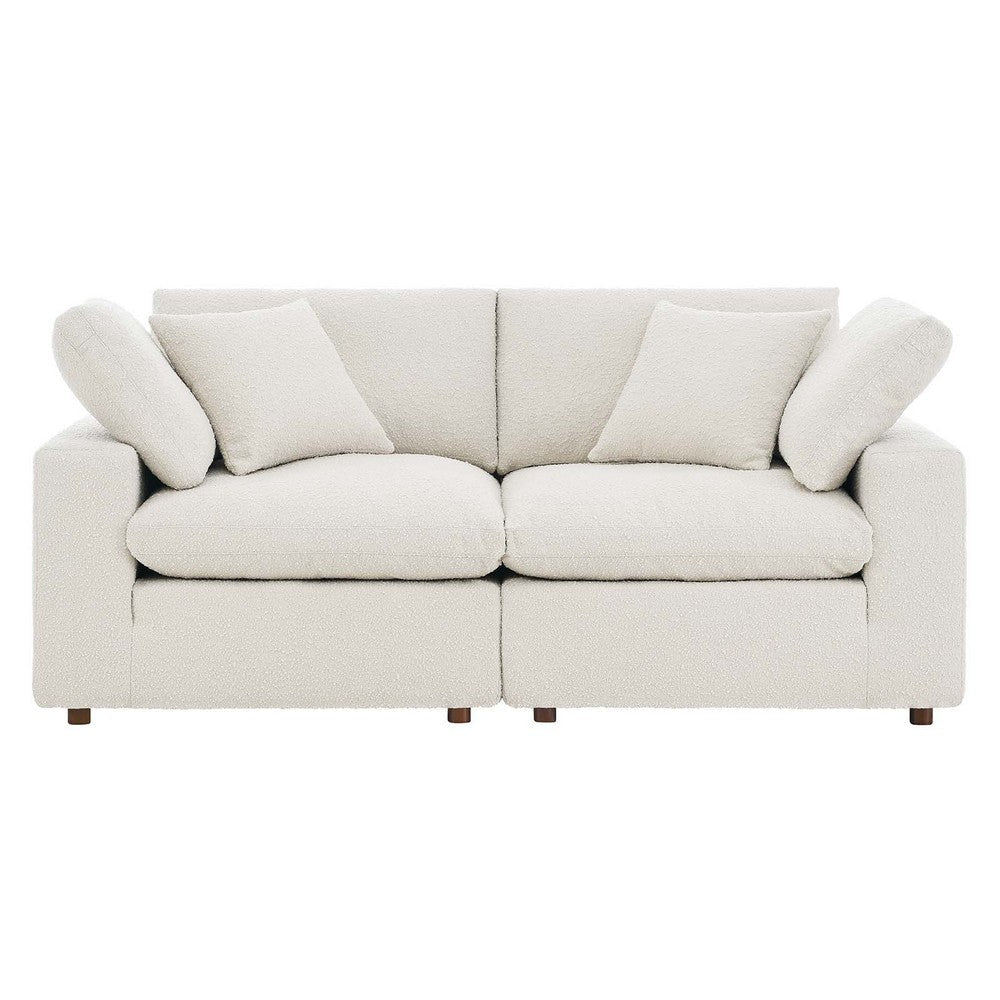 Modway Commix Modular Sofa Loveseat Ivory Boucle MDY-EEI-6361-IVO