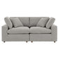 Modway Commix Modular Sofa Loveseat Light Gray Boucle MDY-EEI-6361-LGR