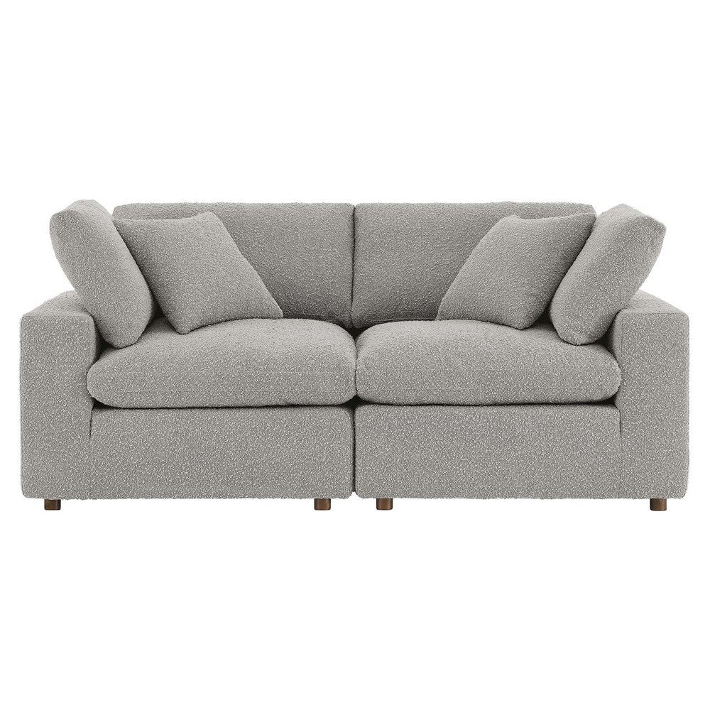 Modway Commix Modular Sofa Loveseat Light Gray Boucle MDY-EEI-6361-LGR