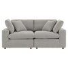 Modway Commix Modular Sofa Loveseat Light Gray Boucle MDY-EEI-6361-LGR