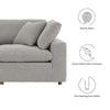 Modway Commix Modular Sofa Loveseat Light Gray Boucle MDY-EEI-6361-LGR