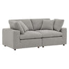 Modway Commix Modular Sofa, Loveseat, Light Gray Boucle