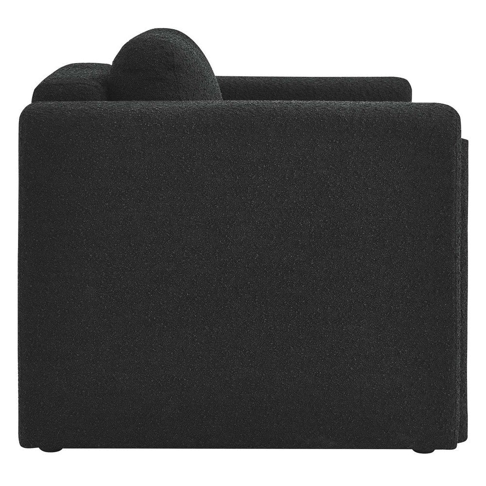 Visible Boucle Fabric Armchair - No Shipping Charges MDY-EEI-6374-BLK