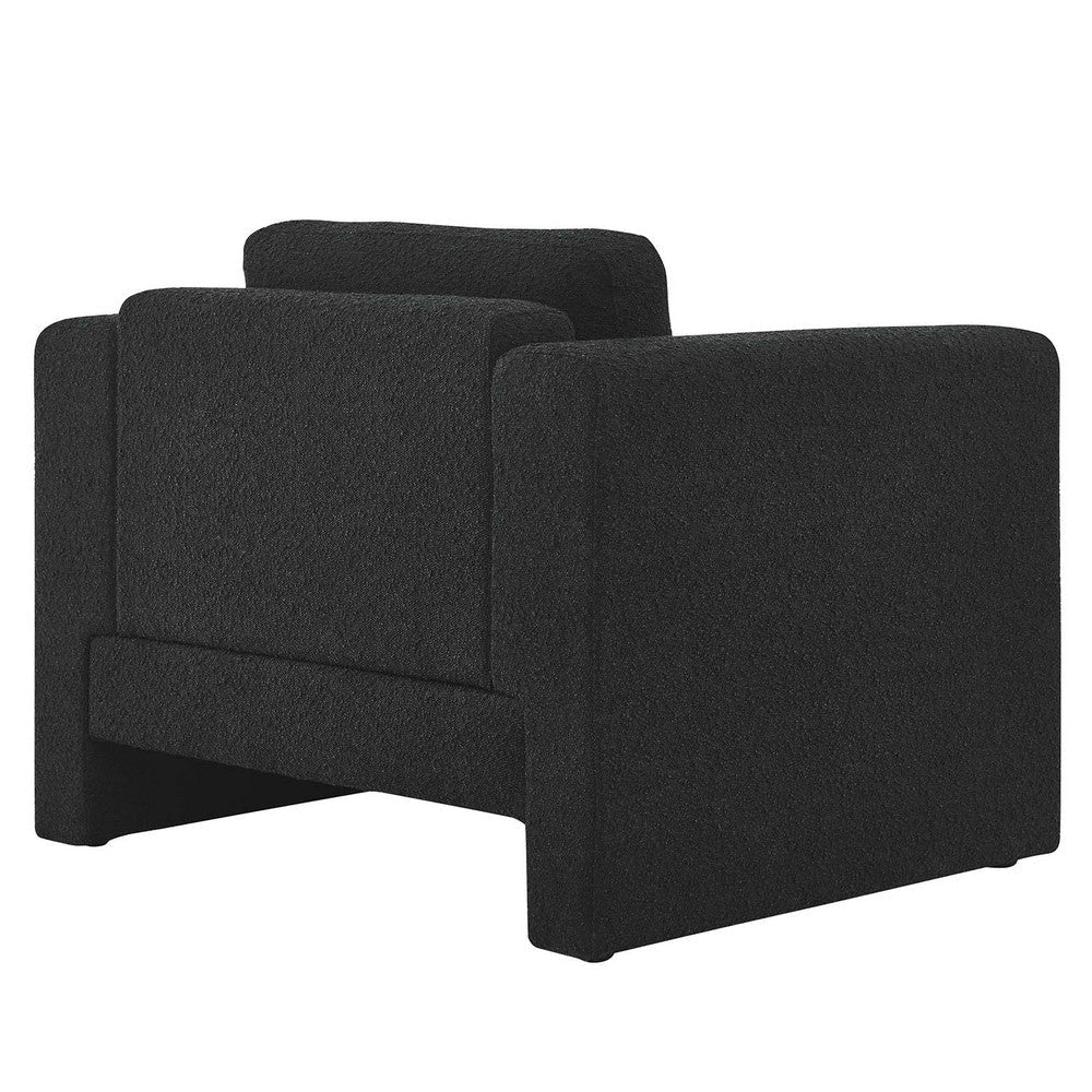 Visible Boucle Fabric Armchair - No Shipping Charges MDY-EEI-6374-BLK