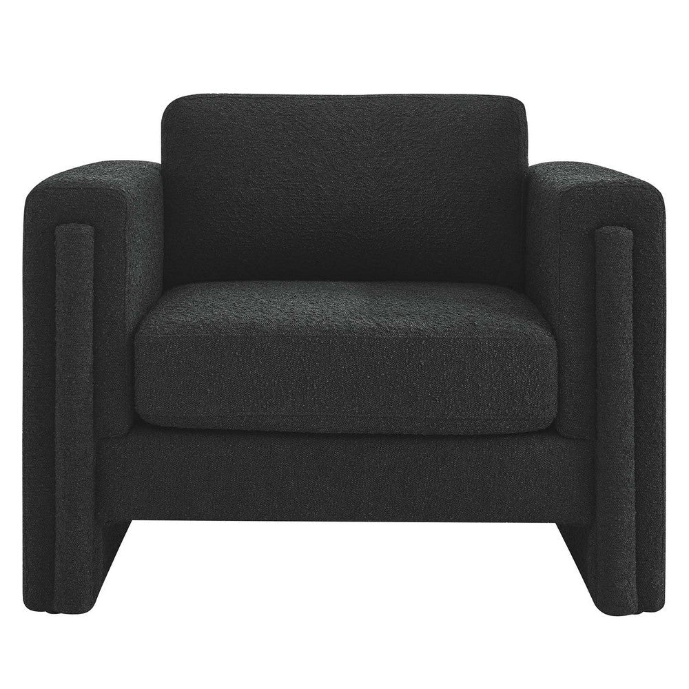 Visible Boucle Fabric Armchair - No Shipping Charges MDY-EEI-6374-BLK