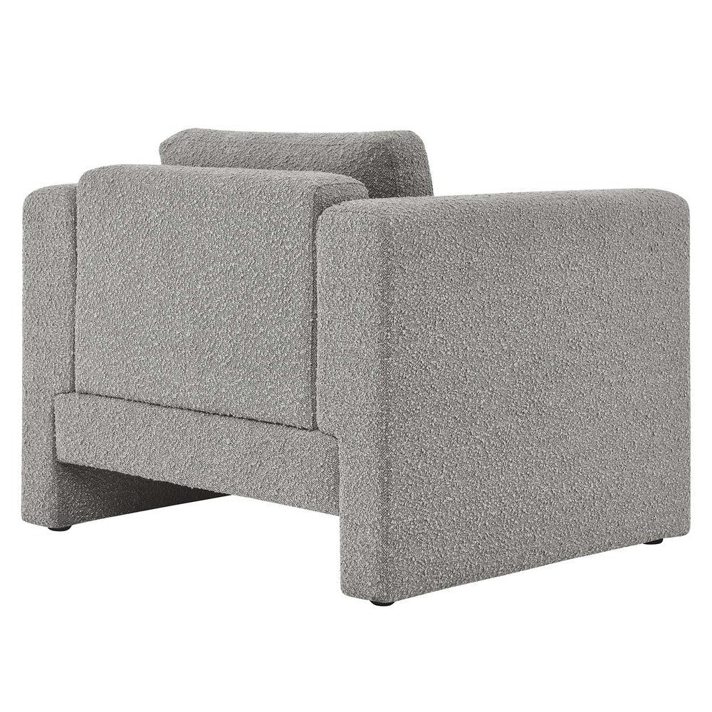 Visible Boucle Fabric Armchair - No Shipping Charges MDY-EEI-6374-LGR