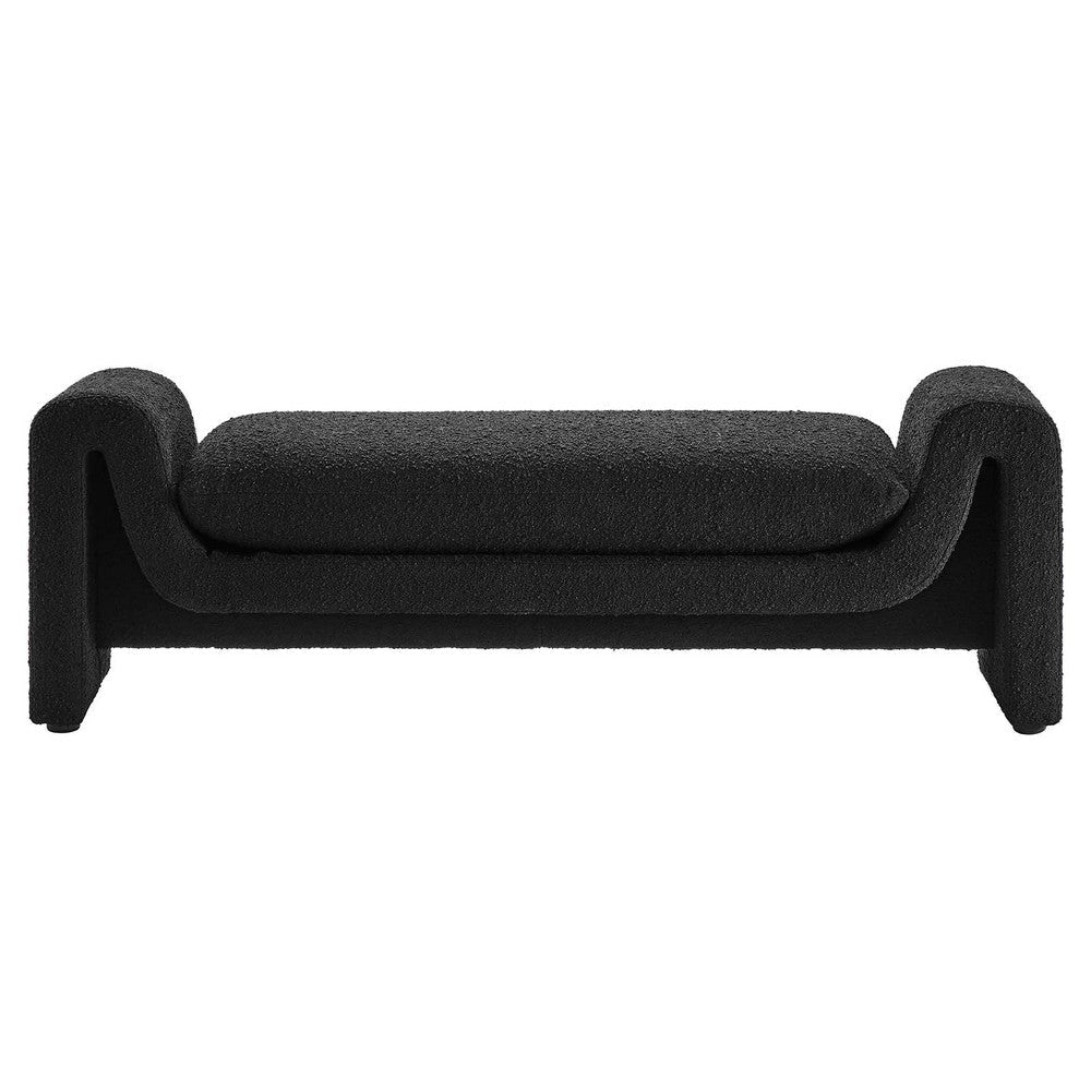 Waverly Boucle Fabric Bench - No Shipping Charges MDY-EEI-6379-BLK