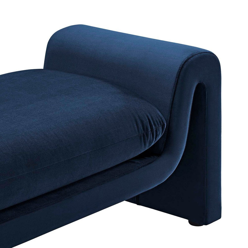 Modway EEI-6380-MID Waverly Performance Velvet Bench Midnight Blue MDY-EEI-6380-MID