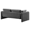 Modway Waverly Performance Velvet Sofa in Gray-Unique Wavy Design Stain-Resistant Upholstery MDY-EEI-6382-GRY