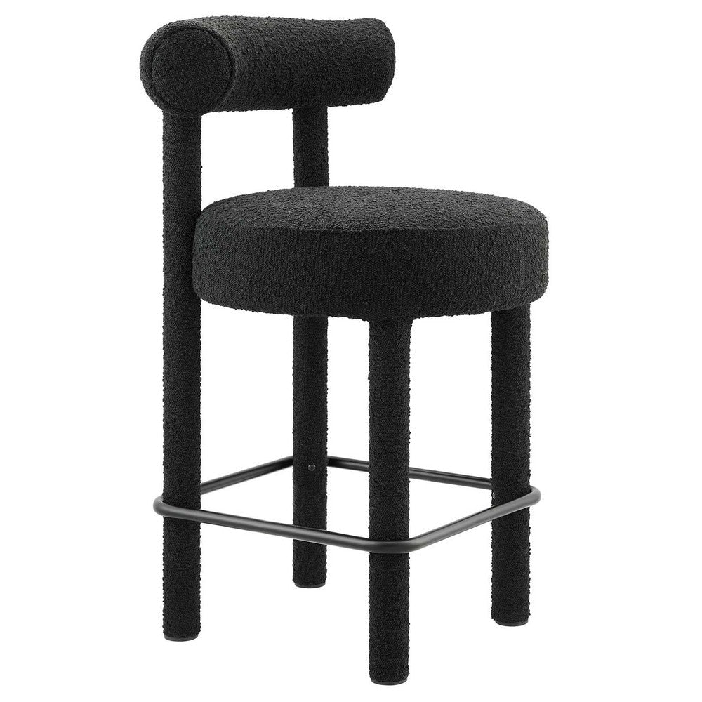 Toulouse Boucle Fabric Counter Stool - No Shipping Charges MDY-EEI-6383-BLK-BLK