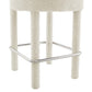 Modway EEI-6383-IVO-SLV Toulouse Boucle Fabric Counter Stool Ivory Silver MDY-EEI-6383-IVO-SLV