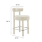 Modway EEI-6383-IVO-SLV Toulouse Boucle Fabric Counter Stool Ivory Silver MDY-EEI-6383-IVO-SLV