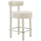 Modway EEI-6383-IVO-SLV Toulouse Boucle Fabric Counter Stool, Ivory Silver