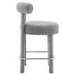 Modway EEI-6383-LGR-SLV Toulouse Boucle Fabric Counter Stool Light Gray Silver MDY-EEI-6383-LGR-SLV