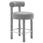 Modway EEI-6383-LGR-SLV Toulouse Boucle Fabric Counter Stool, Light Gray Silver