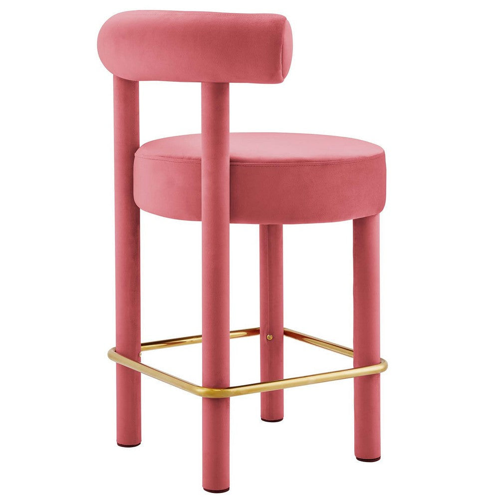 Toulouse Performance Velvet Counter Stool - No Shipping Charges MDY-EEI-6384-BLO-GLD