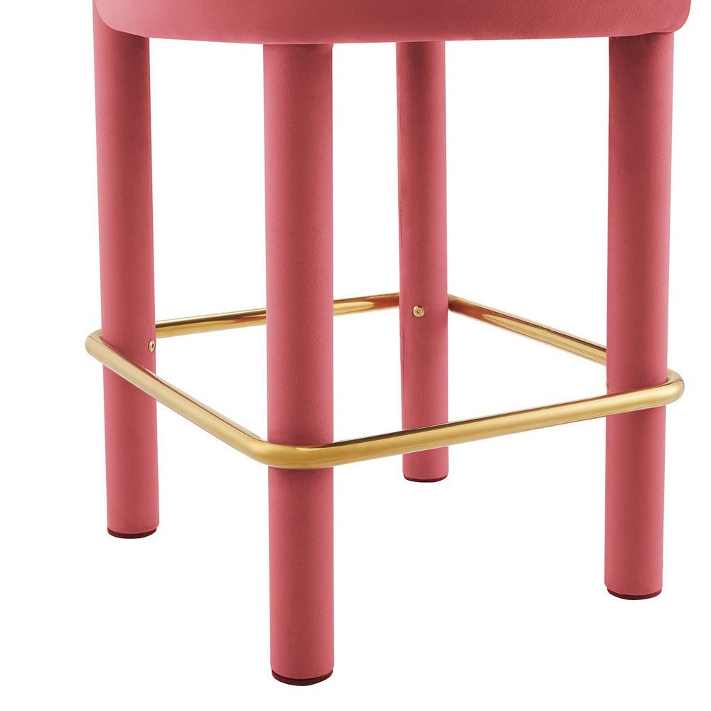 Toulouse Performance Velvet Counter Stool - No Shipping Charges MDY-EEI-6384-BLO-GLD