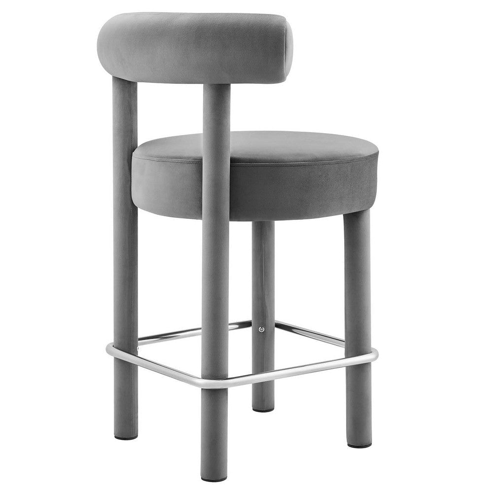 Toulouse Performance Velvet Counter Stool - No Shipping Charges MDY-EEI-6384-BLO-GLD