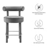 Modway EEI-6384-GRY-SLV Toulouse Performance Velvet Counter Stool Gray Silver MDY-EEI-6384-GRY-SLV