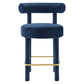 Modway EEI-6384-MID-GLD Toulouse Performance Velvet Counter Stool Midnight Blue Gold MDY-EEI-6384-MID-GLD