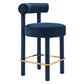 Toulouse Performance Velvet Counter Stool - No Shipping Charges MDY-EEI-6384-BLO-GLD