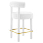 Modway EEI-6384-WHI-GLD Toulouse Performance Velvet Counter Stool White Gold MDY-EEI-6384-WHI-GLD