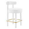 Modway EEI-6384-WHI-GLD Toulouse Performance Velvet Counter Stool, White Gold