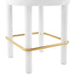 Modway EEI-6384-WHI-GLD Toulouse Performance Velvet Counter Stool White Gold MDY-EEI-6384-WHI-GLD